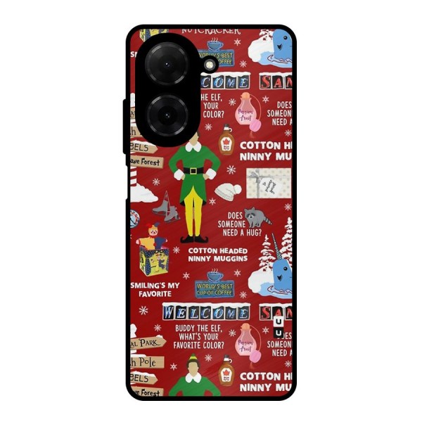Christmas Cute Doodles Metal Back Case for Poco C71