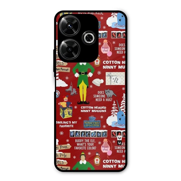 Christmas Cute Doodles Metal Back Case for Poco M6 Plus