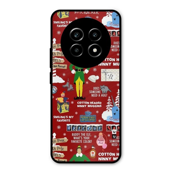 Christmas Cute Doodles Metal Back Case for Realme 13 Pro