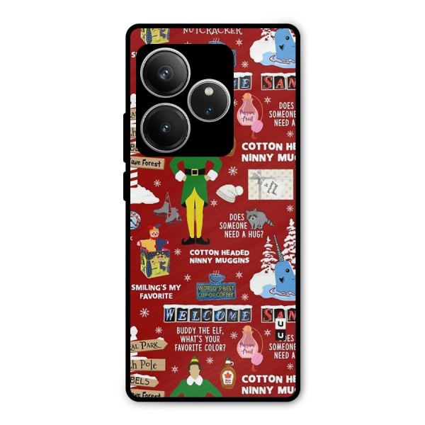 Christmas Cute Doodles Metal Back Case for Realme GT 6
