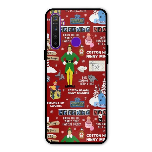 Christmas Cute Doodles Metal Back Case for Realme Narzo 10
