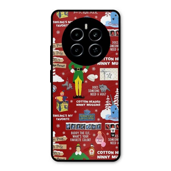 Christmas Cute Doodles Metal Back Case for Realme P1