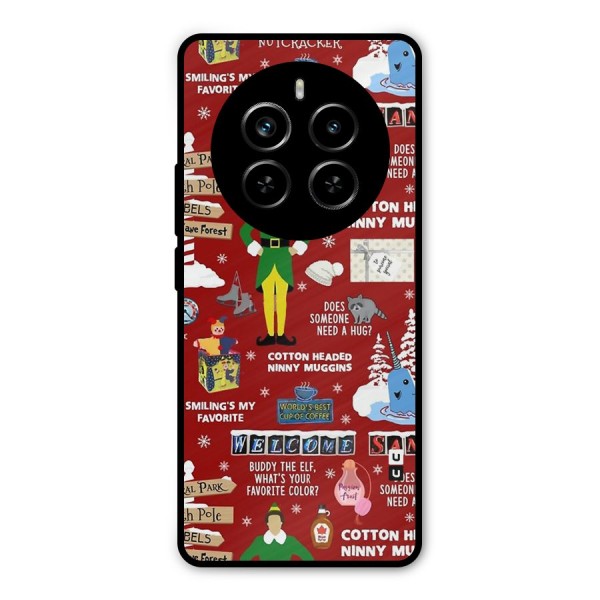 Christmas Cute Doodles Metal Back Case for Realme P1 Pro