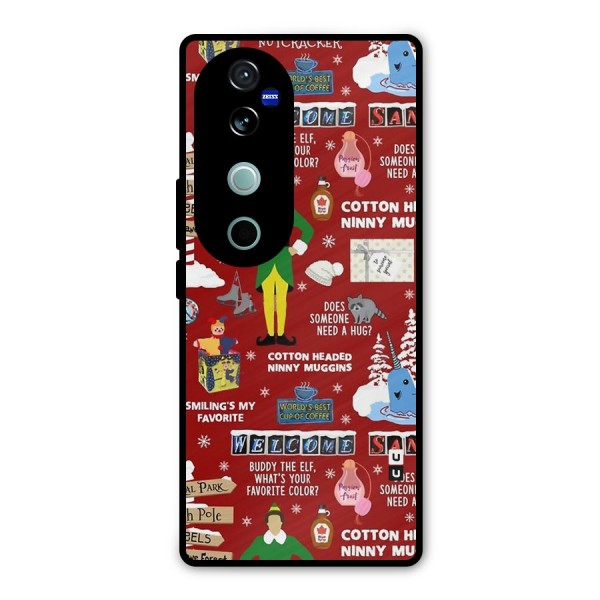 Christmas Cute Doodles Metal Back Case for Vivo V40 Pro