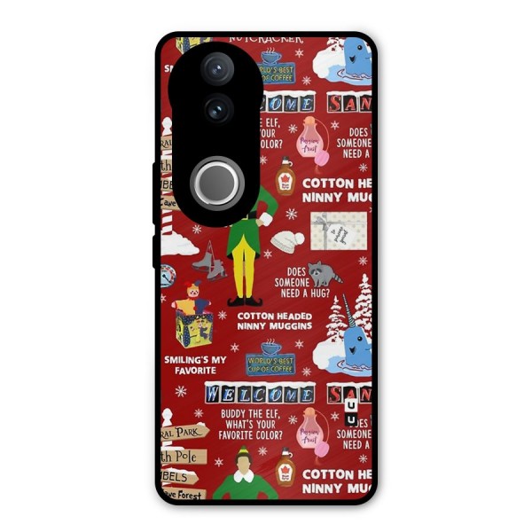 Christmas Cute Doodles Metal Back Case for Vivo V50e