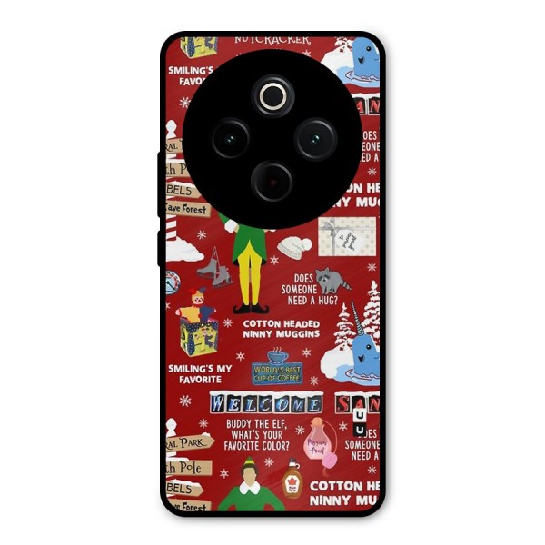 Christmas Cute Doodles Metal Back Case for iQOO Z10