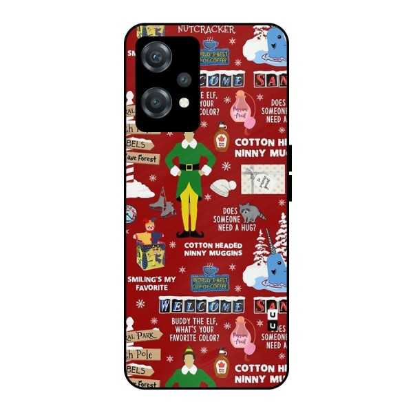 Christmas Doodles Metal Back Case for OnePlus Nord CE 2 Lite 5G
