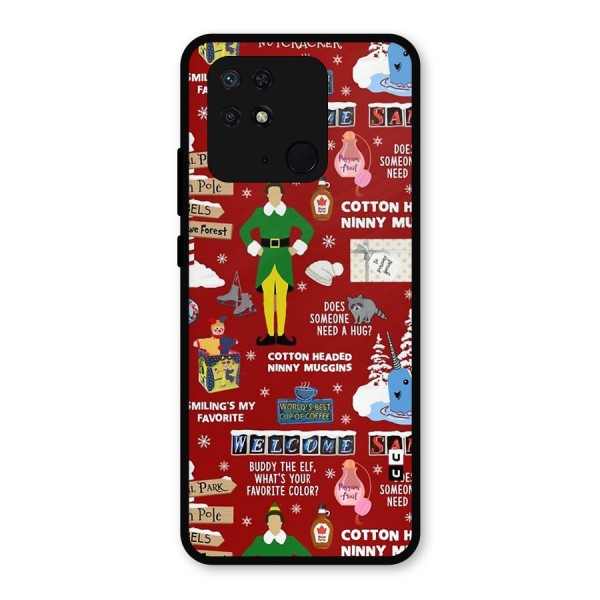Christmas Doodles Metal Back Case for Redmi 10 Power