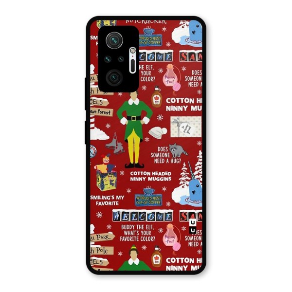 Christmas Doodles Metal Back Case for Redmi Note 10 Pro Max