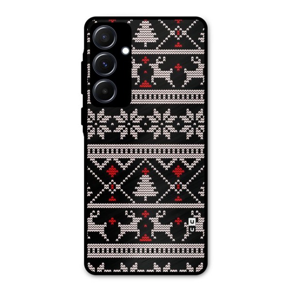 Christmas Seamless Aztec Metal Back Case for Galaxy A55