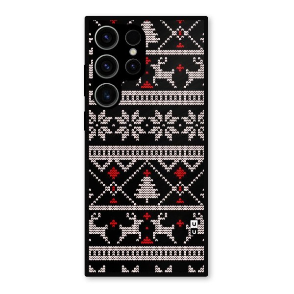 Christmas Seamless Aztec Metal Back Case for Galaxy S23 Ultra