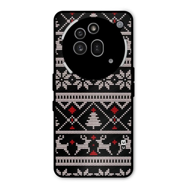 Christmas Seamless Aztec Metal Back Case for Nothing Phone 3a Pro