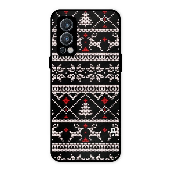 Christmas Seamless Aztec Metal Back Case for OnePlus Nord 2 5G
