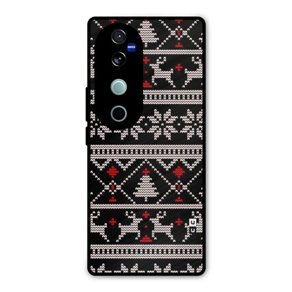 Christmas Seamless Aztec Metal Back Case for Vivo V40 Pro
