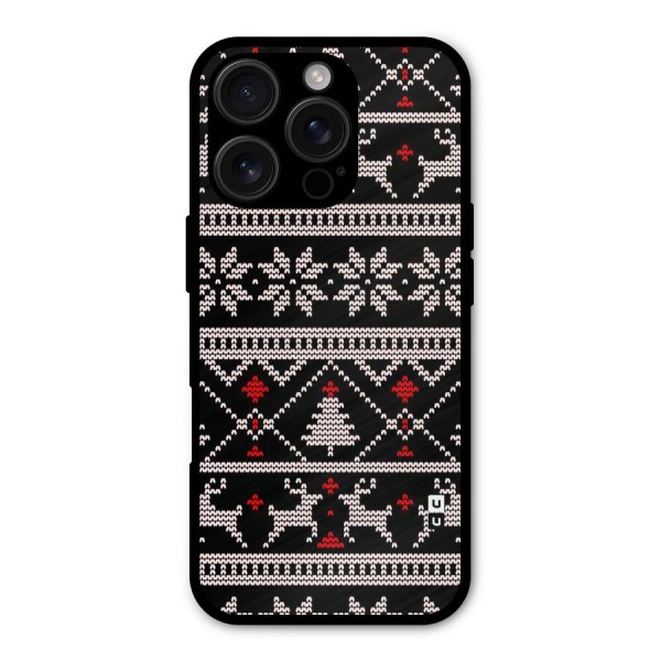 Christmas Seamless Aztec Metal Back Case for iPhone 16 Pro