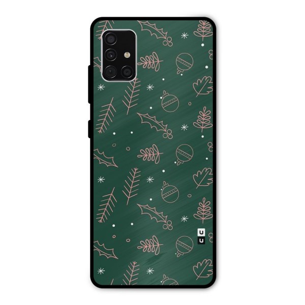 Christmas Season Leaves Metal Back Case for Galaxy A51