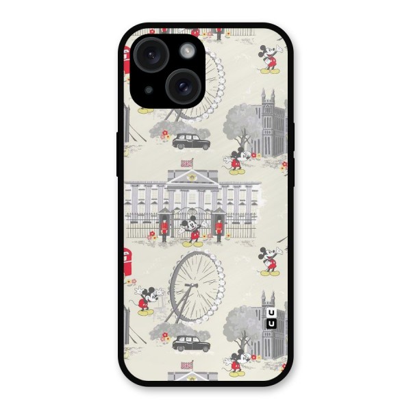 City Tour Pattern Metal Back Case for iPhone 15