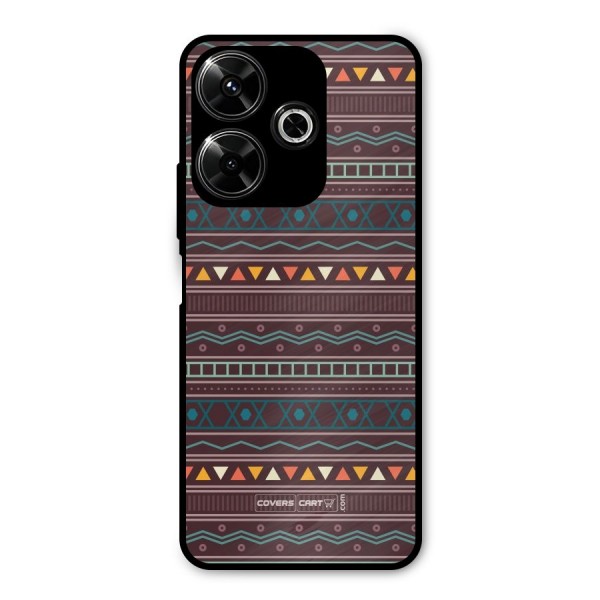 Classic Aztec Pattern Metal Back Case for Poco M6 Plus