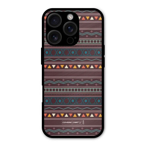 Classic Aztec Pattern Metal Back Case for iPhone 16 Pro