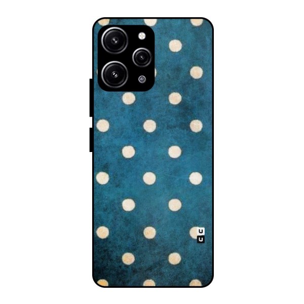 Classic Blue Polka Glass Back Case for Redmi 12 4G
