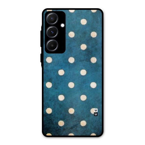 Classic Blue Polka Metal Back Case for Galaxy A55