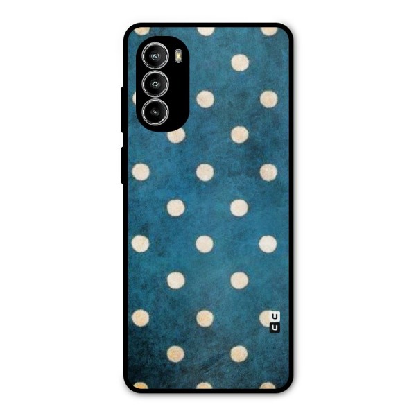 Classic Blue Polka Metal Back Case for Moto G52