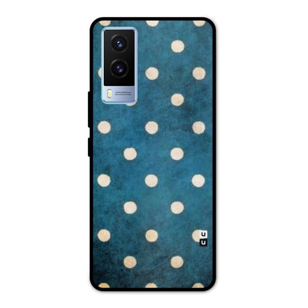Classic Blue Polka Metal Back Case for Vivo V21e 5G