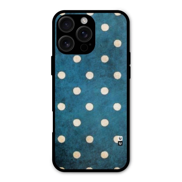 Classic Blue Polka Metal Back Case for iPhone 16 Pro Max