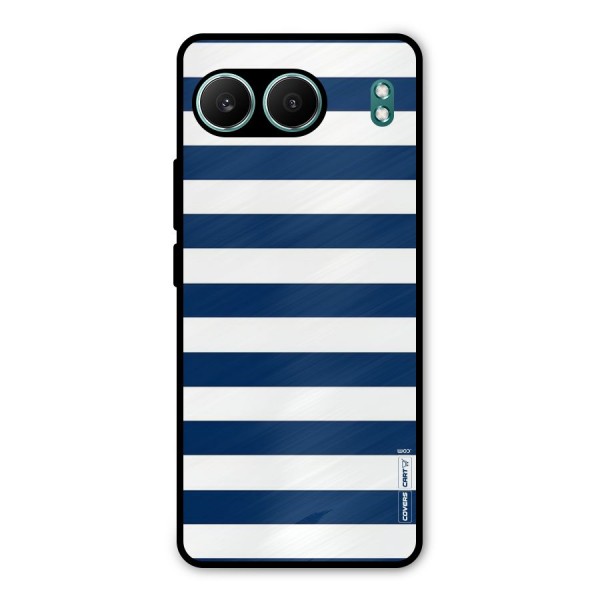 Classic Blue White Stripes Metal Back Case for OnePlus Nord 4