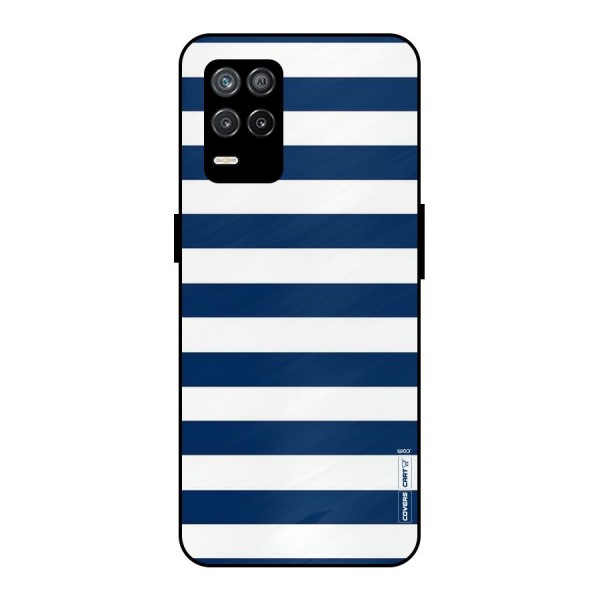 Classic Blue White Stripes Metal Back Case for Realme 9 5G