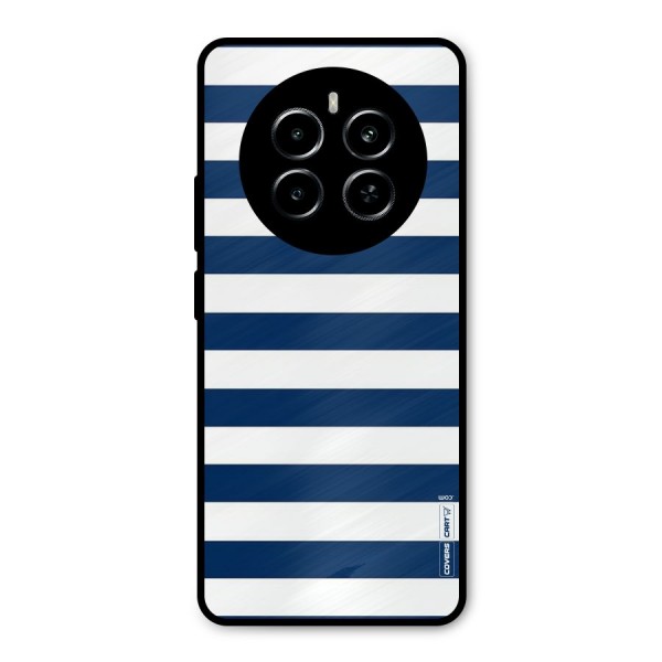 Classic Blue White Stripes Metal Back Case for Realme P1
