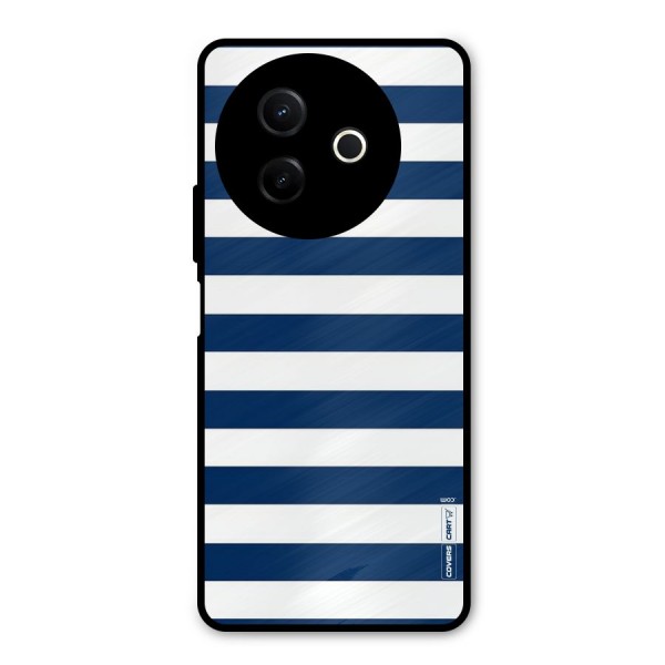 Classic Blue White Stripes Metal Back Case for Vivo Y39