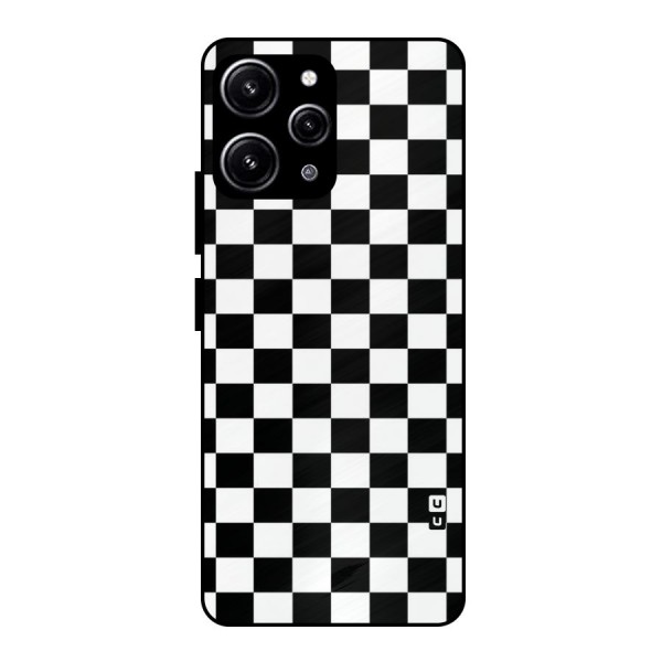 Classic Check Glass Back Case for Redmi 12 4G