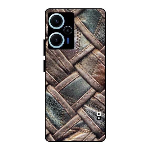 Classic Leather Belt Design Metal Back Case for Poco F5