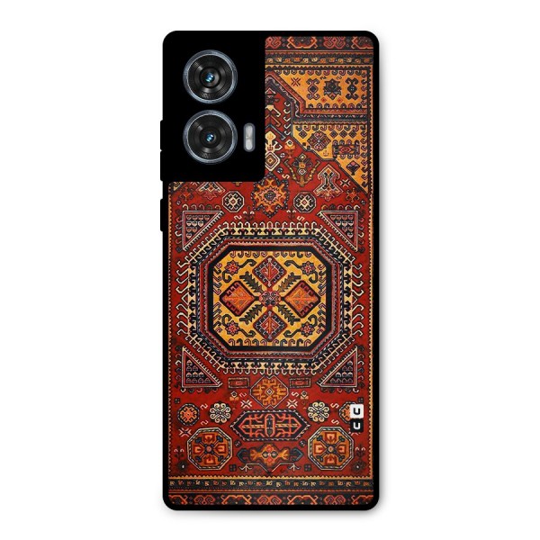 Classic Luxury Carpet Pattern Metal Back Case for Motorola Edge 50 Fusion