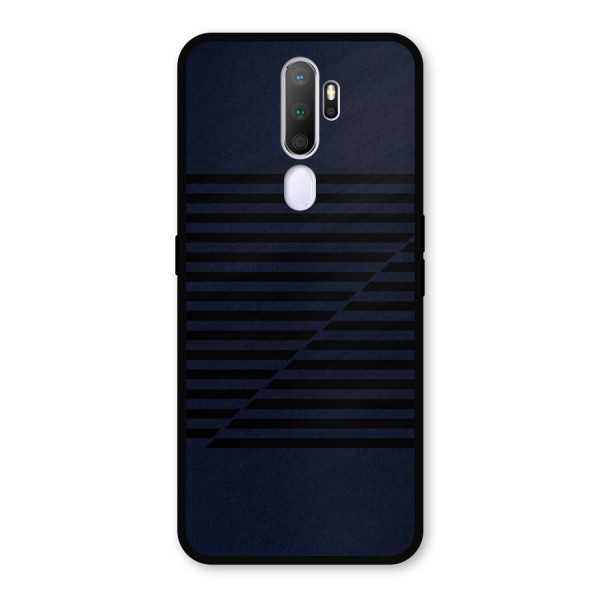 Classic Stripes Cut Metal Back Case for Oppo A5 (2020)