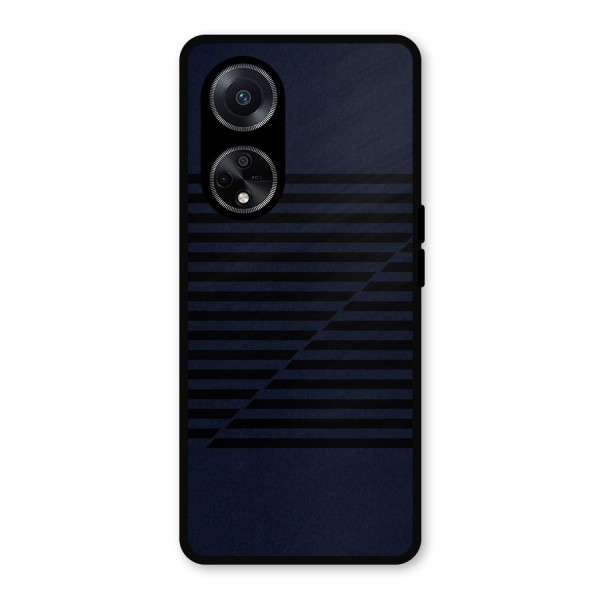 Classic Stripes Cut Metal Back Case for Oppo F23