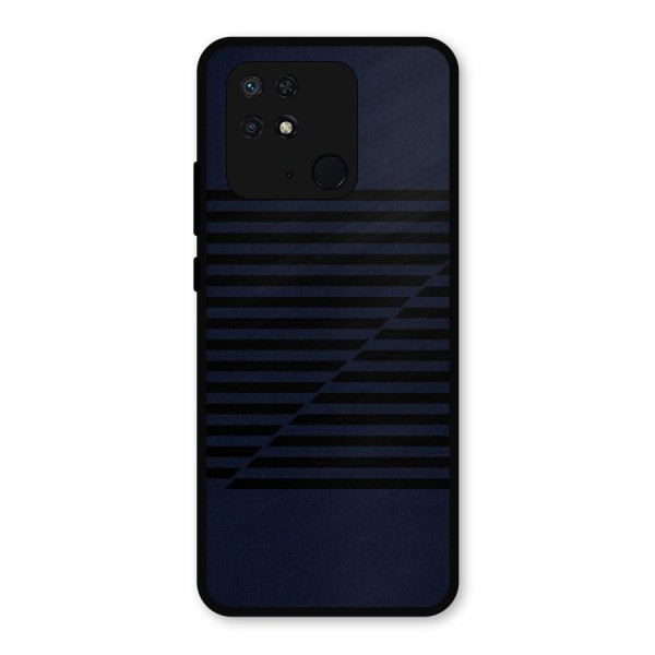 Classic Stripes Cut Metal Back Case for Redmi 10 Power