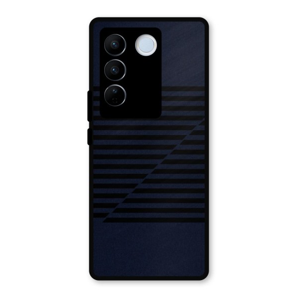 Classic Stripes Cut Metal Back Case for Vivo V27