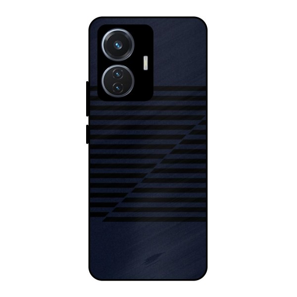 Classic Stripes Cut Metal Back Case for iQOO Z6 44W