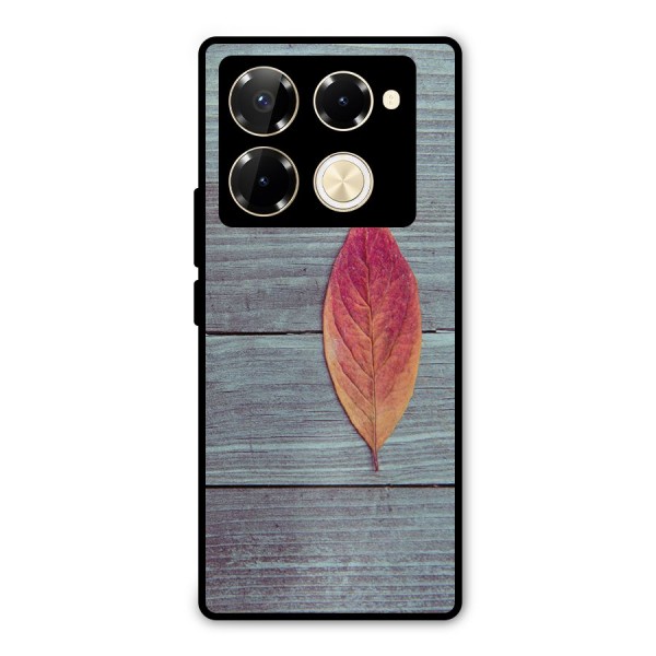 Classic Wood Leaf Metal Back Case for Infinix Note 40 Pro Plus
