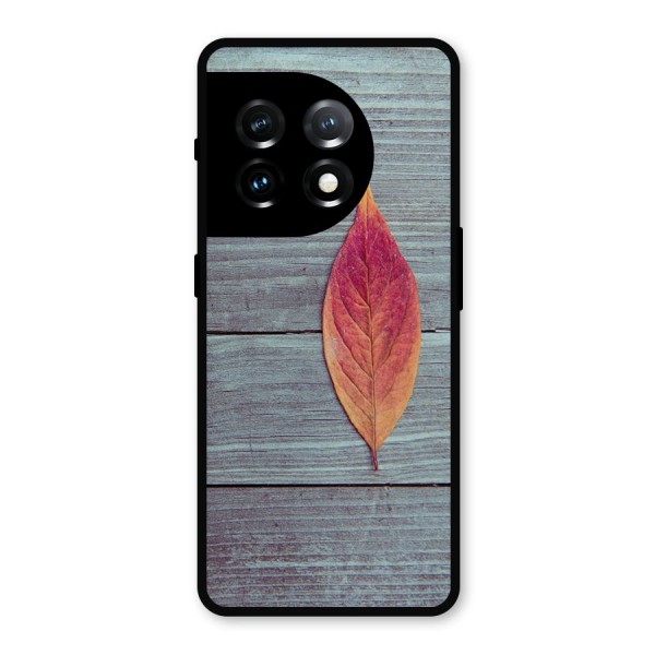 Classic Wood Leaf Metal Back Case for OnePlus 11