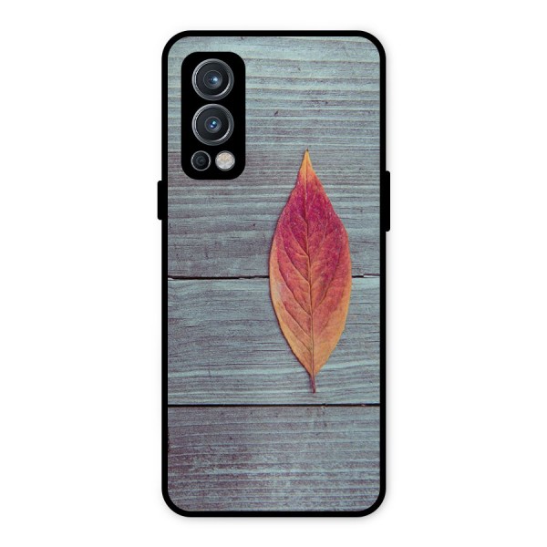 Classic Wood Leaf Metal Back Case for OnePlus Nord 2 5G