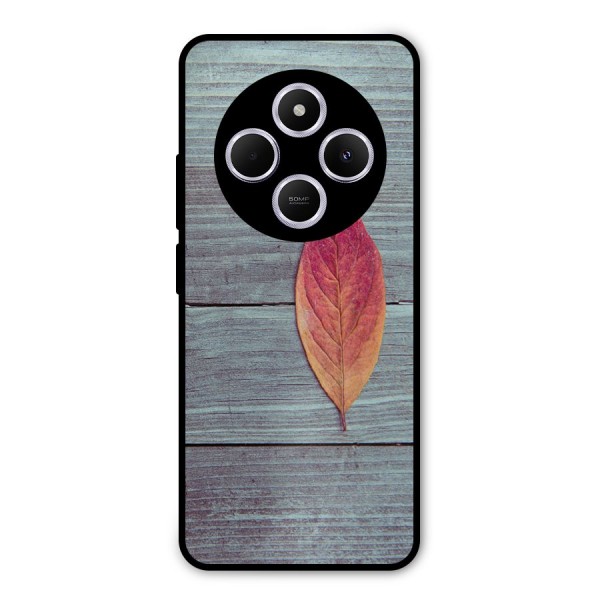 Classic Wood Leaf Metal Back Case for Poco C75 5G