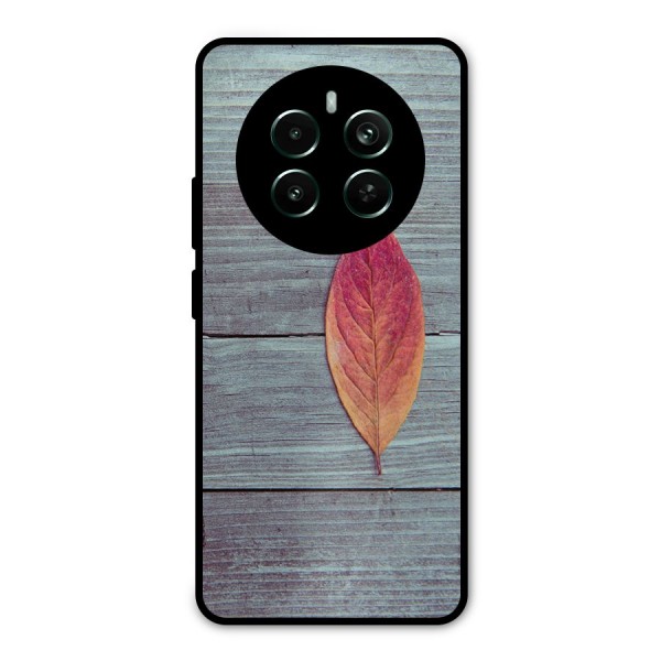 Classic Wood Leaf Metal Back Case for Realme 12 Pro Plus