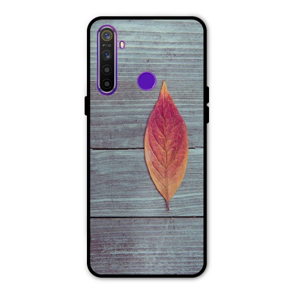Classic Wood Leaf Metal Back Case for Realme Narzo 10