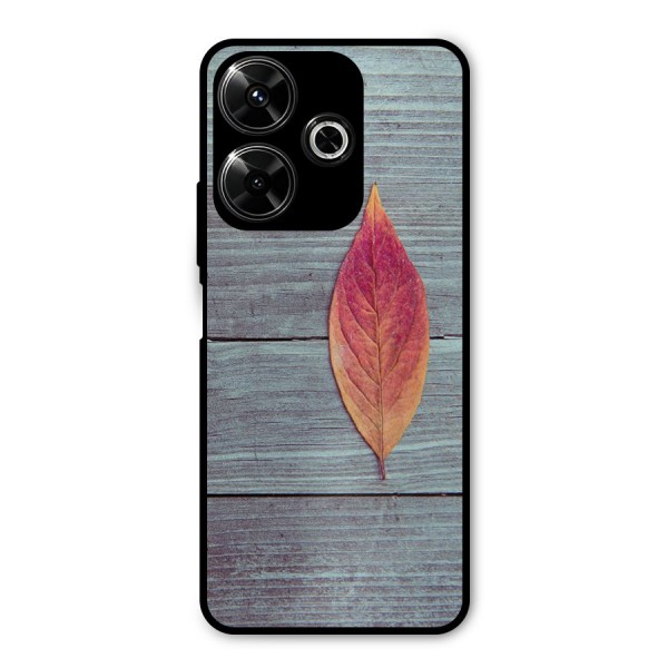 Classic Wood Leaf Metal Back Case for Redmi 13 5G