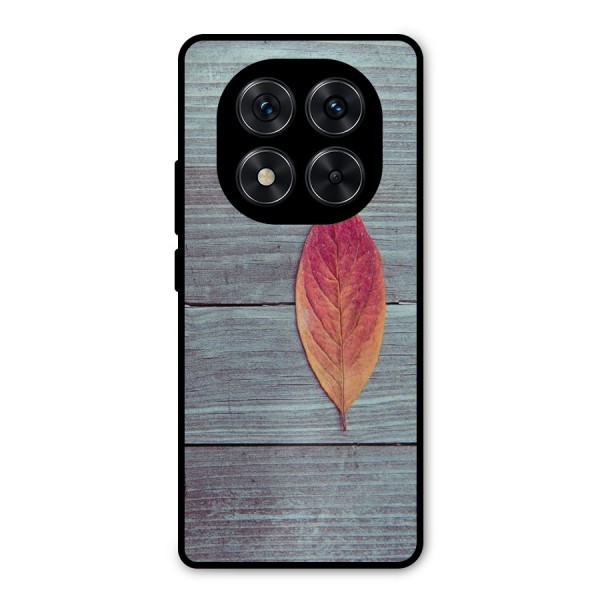 Classic Wood Leaf Metal Back Case for Redmi Note 14 Pro 5G