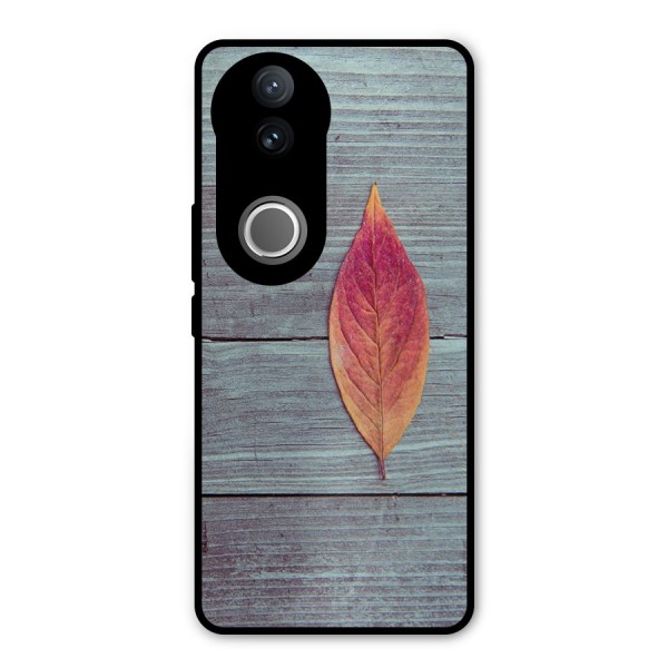 Classic Wood Leaf Metal Back Case for Vivo V50e
