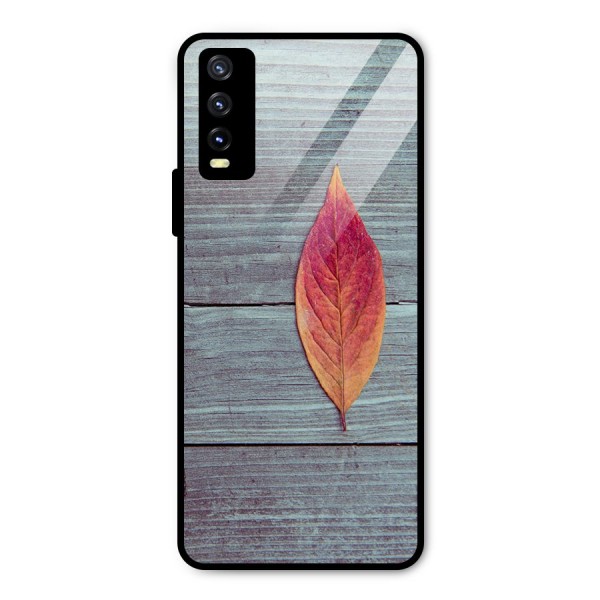 Classic Wood Leaf Metal Back Case for Vivo Y20i
